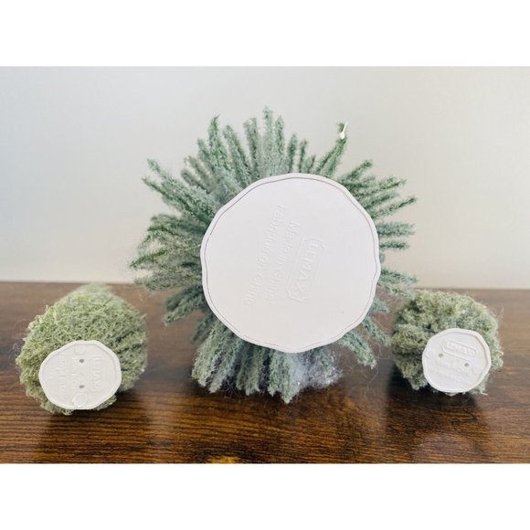 Lemax Light Green Christmas Tree Set of 3 Holiday Village Trees - Picture 2 of 2